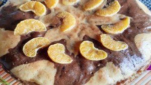 Торт Зебра с мандаринами