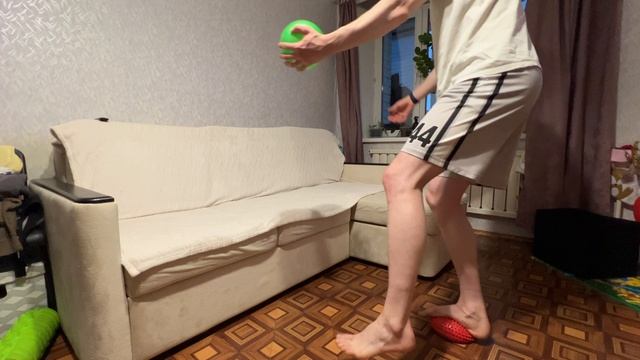 Профилактика. Стоим на полусфере и бросаем мяч в стену NoDaysOff