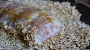 Куриные грудки в панировке из овсяных хлопьев