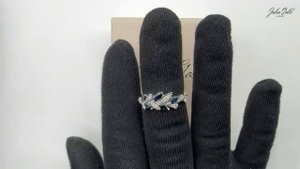 Кольцо из белого золота с бриллиантами и сапфирами "Эльфийская Бездна"