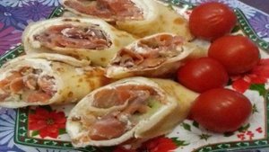 Блины с копченой форелью