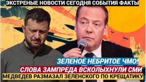 Зеленое небритое  киевское ЧМО! Медведев ЖЕСТКО Размазал Зеленского! Для Украины 10 мая уже не будет