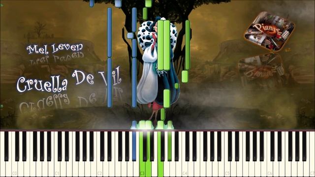 Cruella De Vil / Круэлла Де Виль ("101 далматинец") piano tutorial [НОТЫ + MIDI] смотреть онлайн