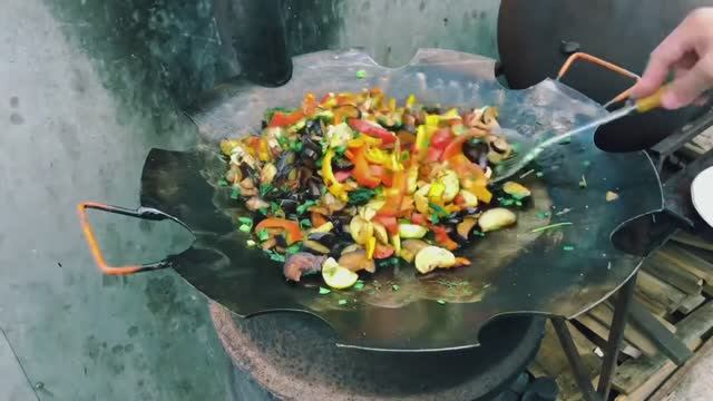 Овощное соте.Постное блюдо.Готовим на садже