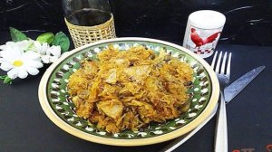 Капуста тушёная со свининой и грибами