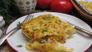 Быстрый пирог с капустной начинкой