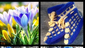 91. МК .# "ПЕРВОЦВЕТЫ" # ДЕТСКИЕ БАШМАЧКИ НА ДВУХ СПИЦАХ БЕЗ ШВОВ #