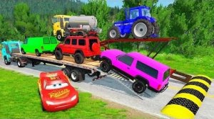 Бортовой грузовик Маккуин | Транспортировка на грузовике - Выбоина против автомобиля #07