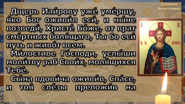 Канон за болящего, молитва о исцелении болящего от болезней смотреть онлайн