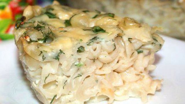 Запеканка из макарон с яйцом и сыром