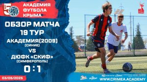 Обзор матча | АФК (2009)-синие - ДЮФК "Скиф" (Симферополь) | ДЮФЛК (2009 г.р.) 24/25 | 19 тур
