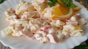 Салат из крабовых палочек с апельсином