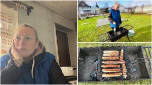3 мая. На даче. Черная полоса. Не смогли подключить камеры. Шпикачки на мангале