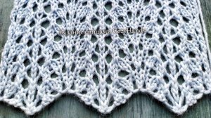 Симпатичный ажурный узор для вязания палантина, топа, джемпера