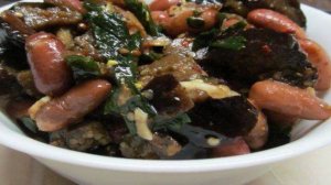 Салат из баклажана с фасолью