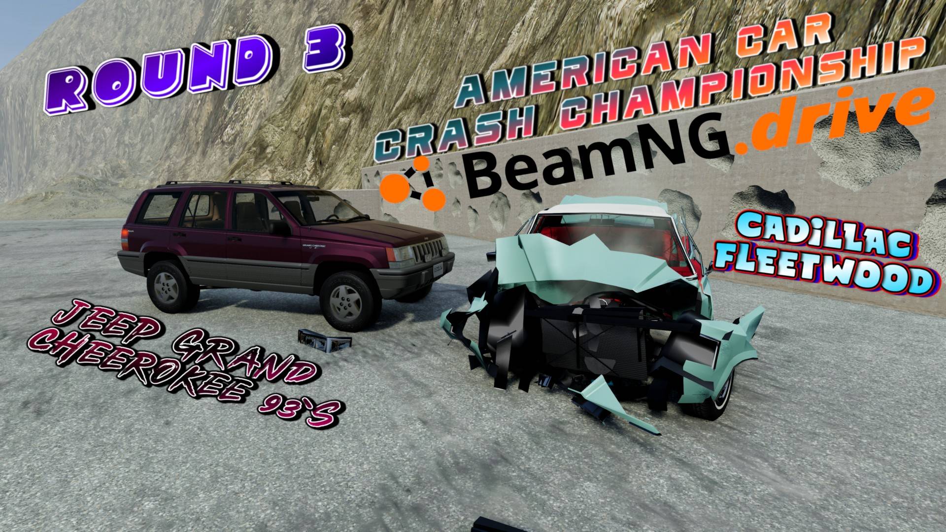 ROUND 3/CADILLAC FLEETWOOD VS JEEP CHEROKEE 93'S/AMERICAN CAR CRASH CHAMPIONSHIP BEAMNG DRIVE/