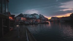 Хеннингсвер, Норвегия, на рассвете, Мирная атмосфера гавани ASMR