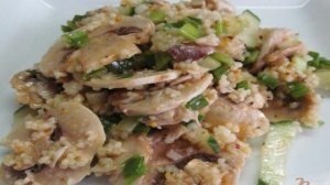Салат с кус-кусом и шампиньоном
