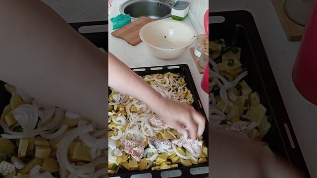 Свиные ребрышки с картошечкой!