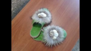 Тапочки крючком. Очень красивые!