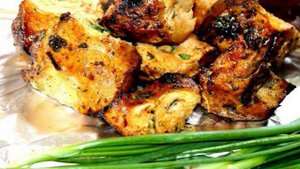 Шашлык из куриной грудки с паприкой