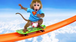 🐵Обезьянка Бон-Бон катается в облаках, ест вкусняшки в парке и собирает яички на ферме Фильм онлайн