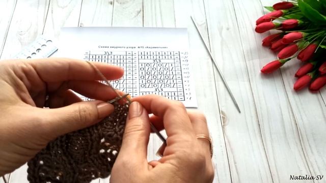 Шикарный узор спицами "Карамельки". МК