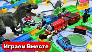 Поезда из мультика 🚂 Паровозик Томас и друзья: строим гору, мост и железную дорогу! Для детей 🚂
