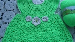 Детское платье крючком из пряжи Vita Dolly