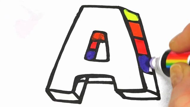 Drawing letter A for kids|Bolalar uchun A harfini chizish|Рисование буквы А для детей