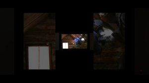 Строительство избушки в ускоренной съёмке.Баннер для крыши избушки как раз подошёл по размеру.