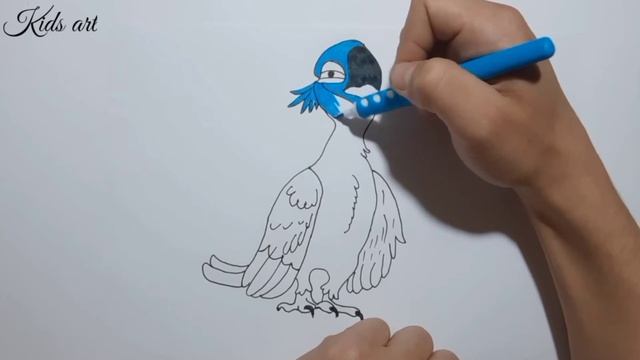 How To Draw A Rio Parrot Rio | To`tiqushi Qanday Chiziladi | Как нарисовать попугая Рио