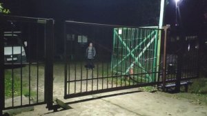 Сдвижные общественные ворота для СНТ (открываются с телефона и пульта)