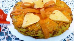 Закусочный торт из кабачка с овощной прослойкой