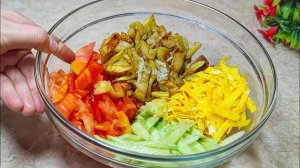 Рецепт салата на каждый день! САМЫЙ ВКУСНЫЙ САЛАТ ИЗ БАКЛАЖАН!Просто и быстро!