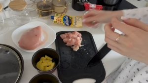 Курочка с картошкой и маринованными опятами Vkysnogotovim