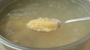 Мясной суп с пшеном и кукурузой