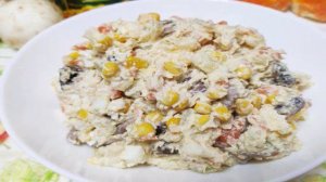 Салат с шампиньонами и куриным филе