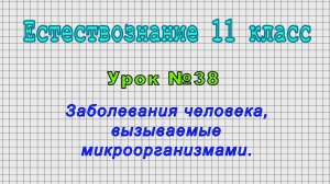 Естествознание 11 класс (Урок№38 - Заболевания человека, вызываемые микроорганизмами.)