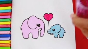 Как нарисовать Слона и слоненка