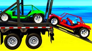 Учим Цвета и Цифры для Детей Мультики про Цветные Машинки и Большие Грузовики для Детей