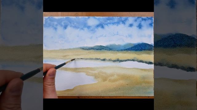 легкая картина акварелью для начинающих # шорты ART PAINTING