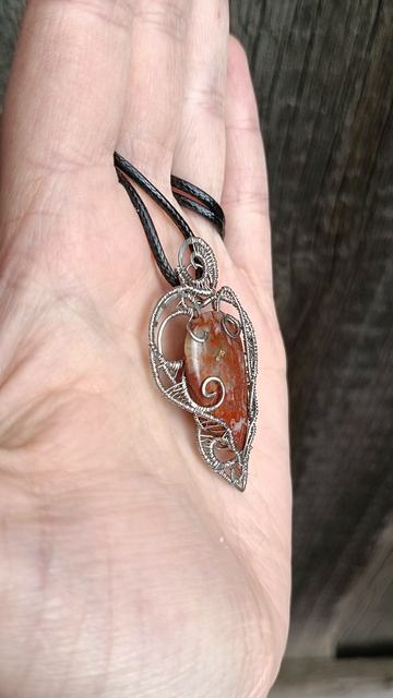 кулон с агатом wire wrap