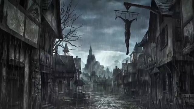Атмосфера средневекового города. Звуки дождя, Вороны