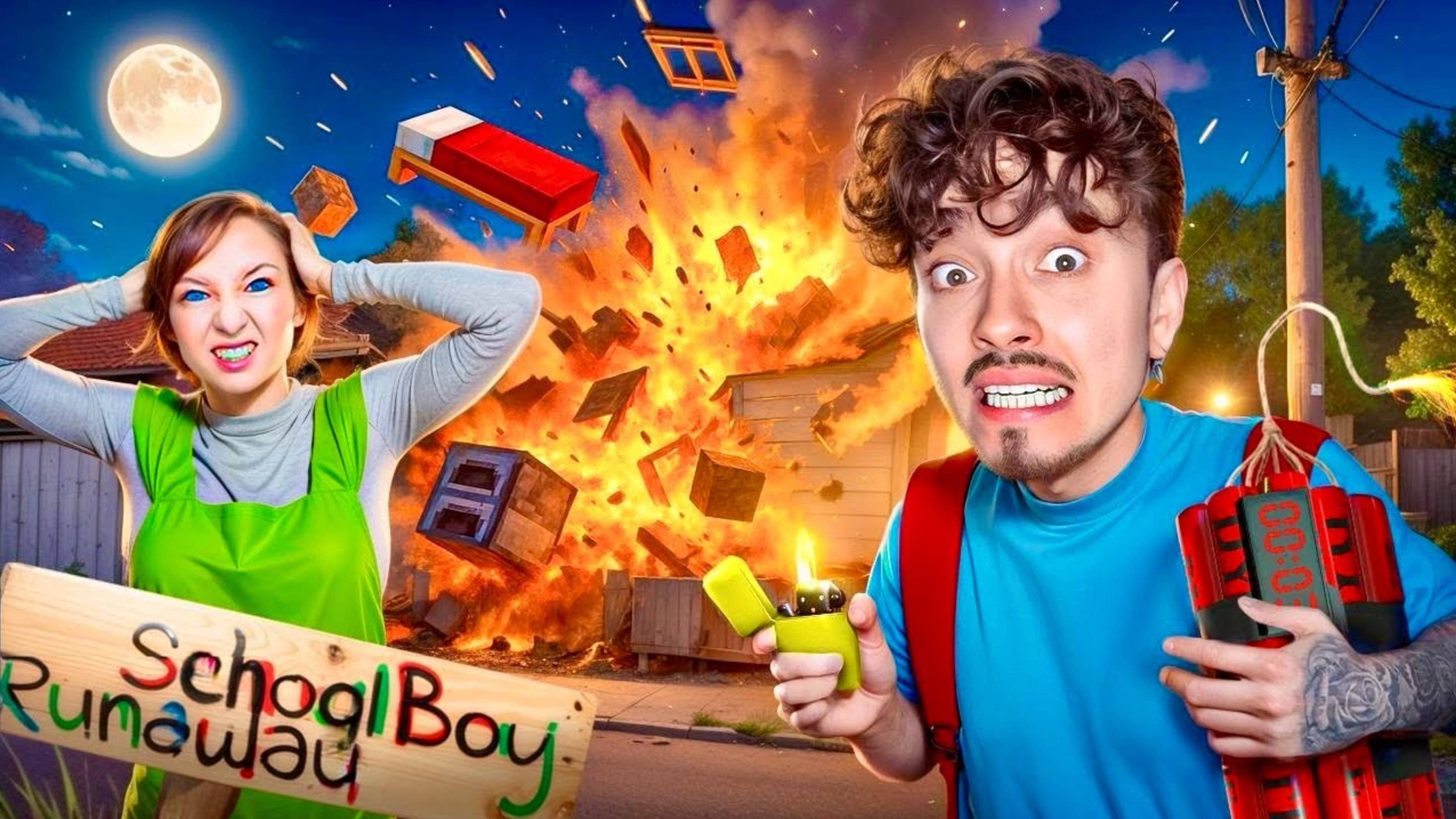 ВЗОРВАЛ ДОМ ЗЛЫХ РОДИТЕЛЕЙ В SCHOOLBOY RUNAWAY В МАЙНКРАФТ!
