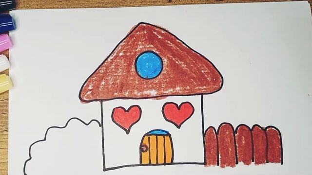 Drawing Painting & Coloring/Милый Домик! Рисование, Раскраска/Ev nasıl çizilir/