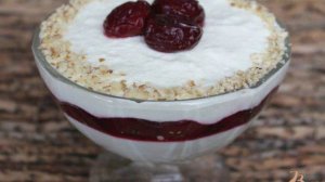 Творожное желе с вишней