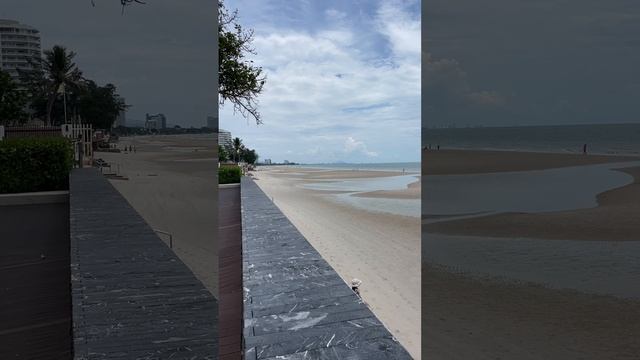 Отлив. Пляж и море у кондо Бансансук. Обзор..Отдых в Хуа Хине.