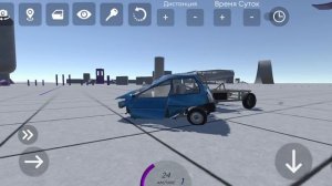 Боковой краш тест Vaz 1111(Ока) на скорости в 60 КМ/Ч