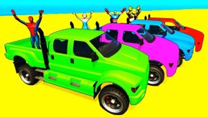 Мультики для детей про машины Цветные гоночные джипы и самолеты для Человека-паука и Супергероев